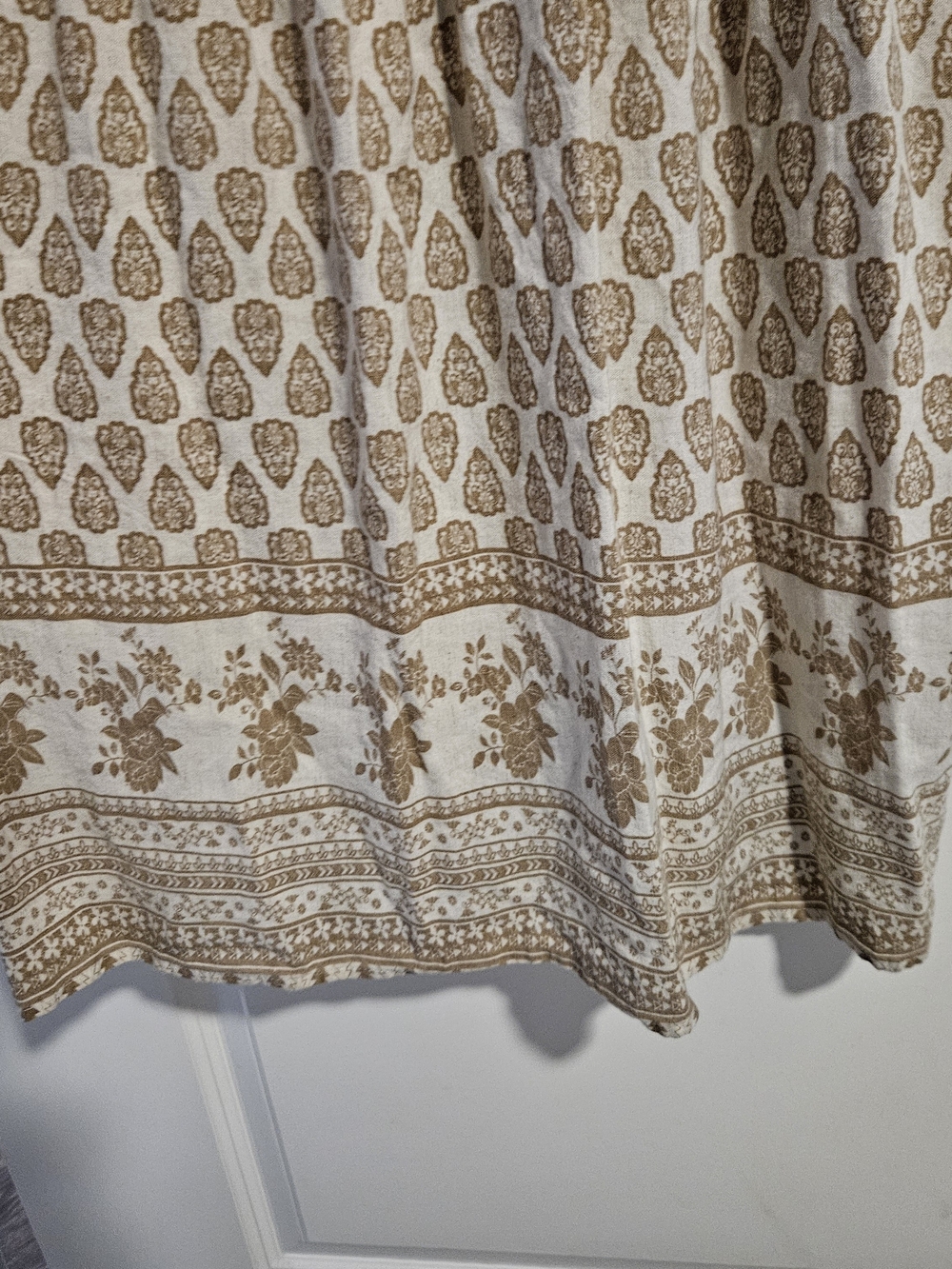 Sim & Sam Bohemian Tan Babydoll Linen Blend Maxi Dress in Oat Print Size Medium - Picture 4 of 6